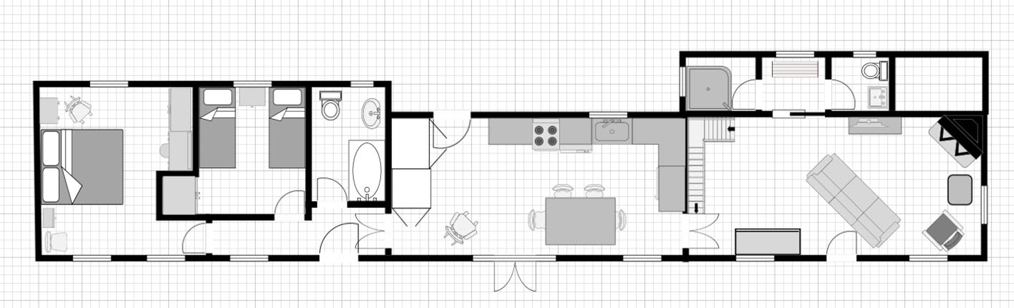Ground floor plan (Upstairs gallery not shown)